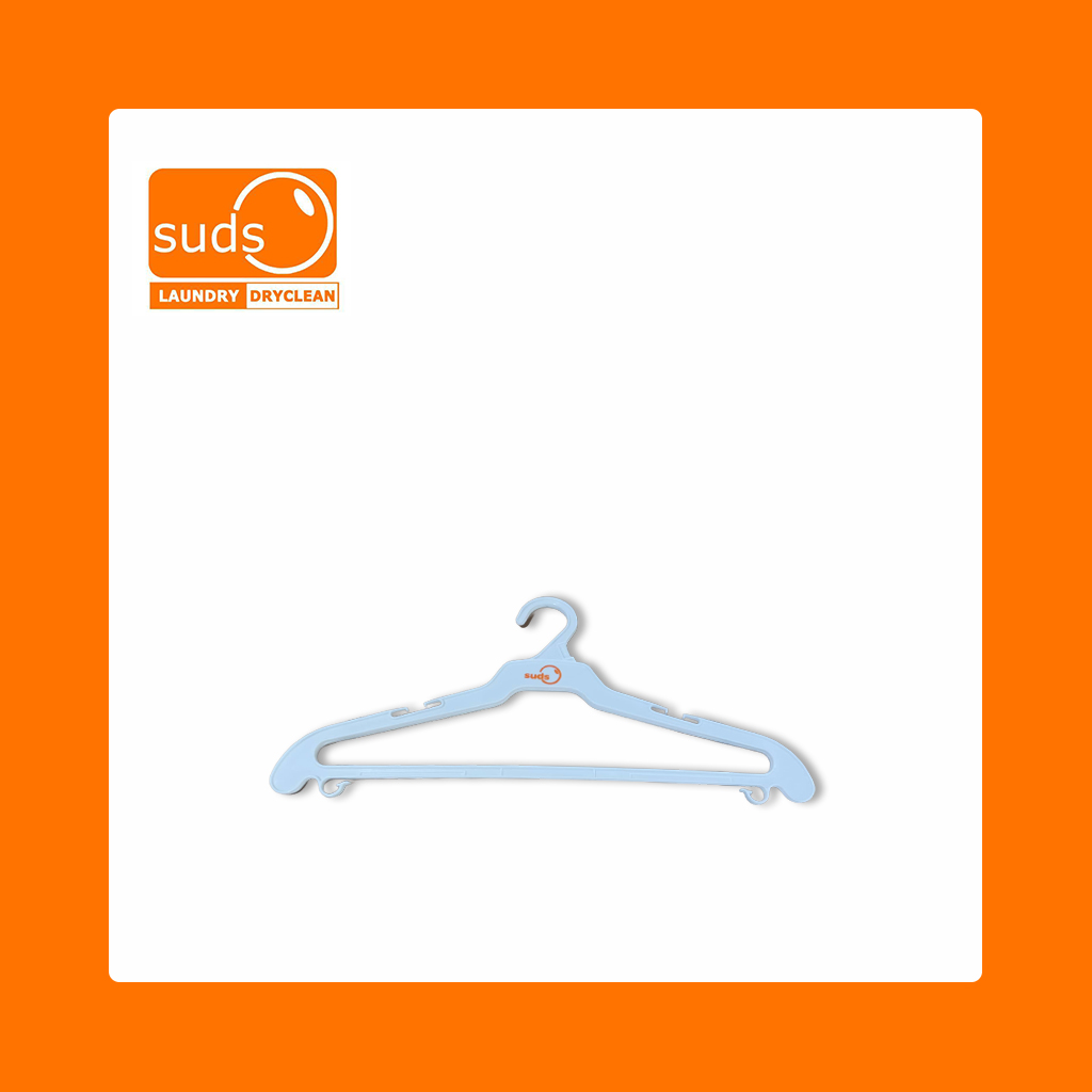WHITE HANGER W/ SUDS LOGO
